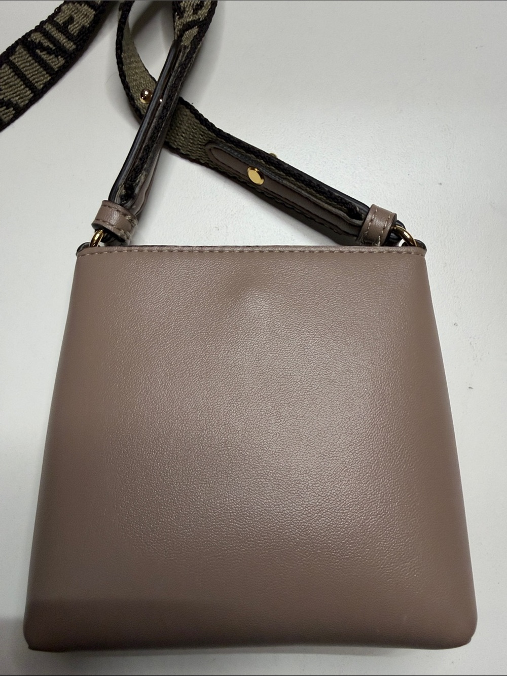Stella McCartney Taupe Mini Crossbody with Logo Webbing Strap - Picture 4 of 8